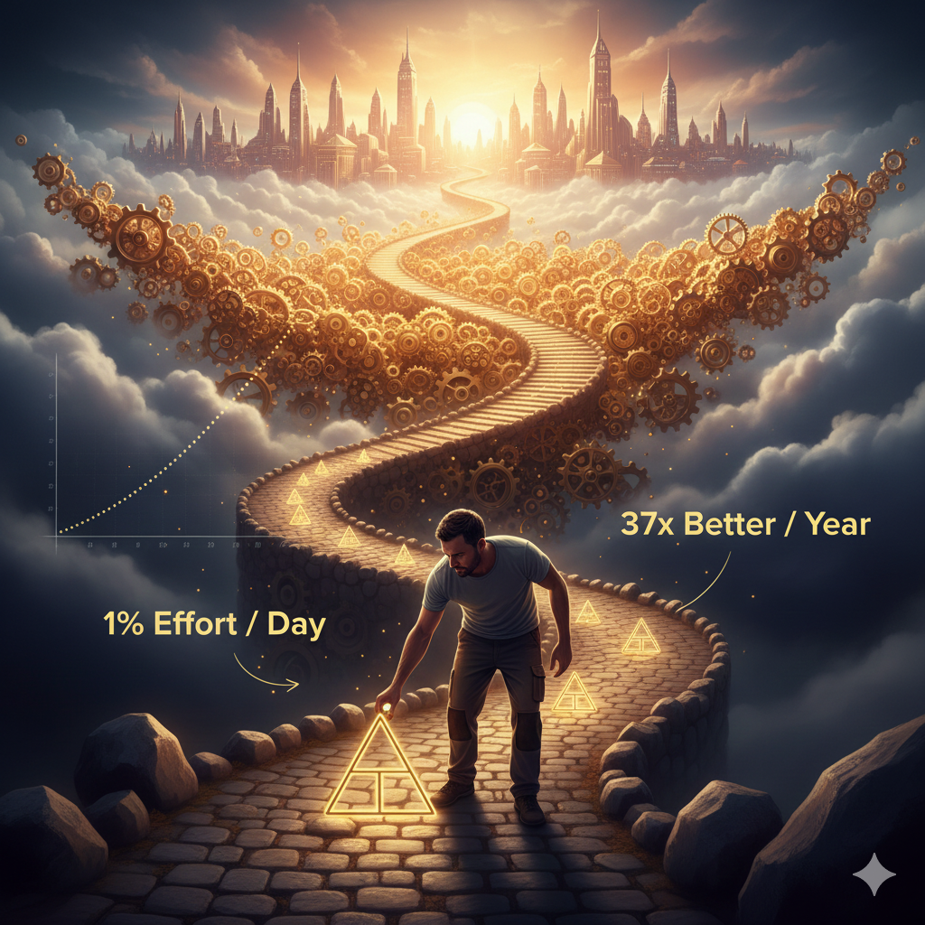 If you manage to get one per cent better each day for one year, you will end up THIRTY-SEVEN times better by the time the year is done.