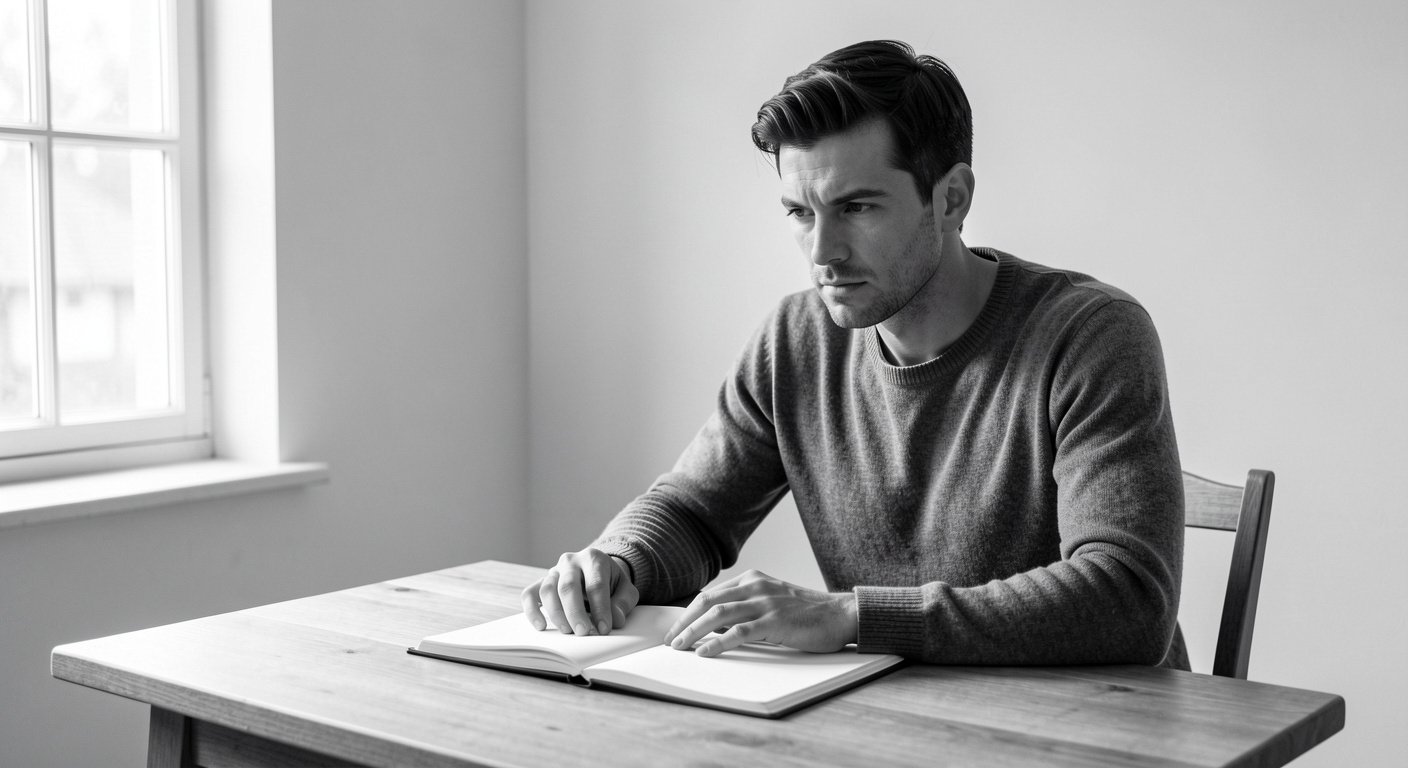 How to become a better man by defining your values â man writing in notebook