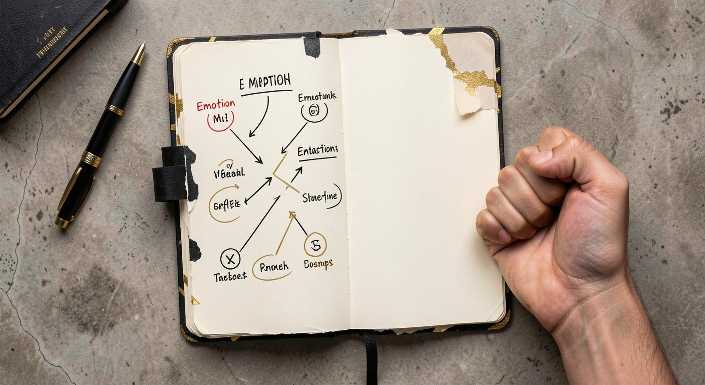 A journal exercise for naming emotions before acting on them