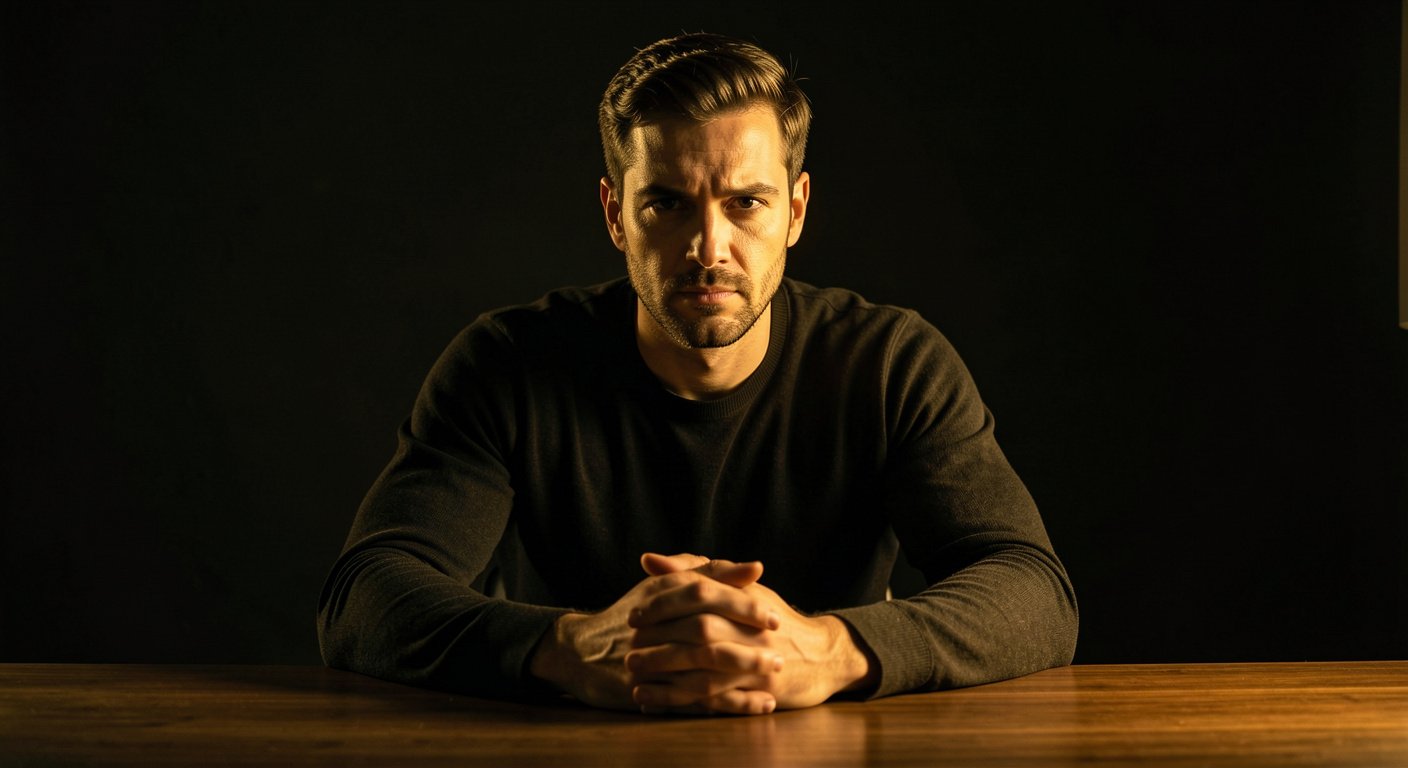 A man pausing before responding during conflict to practice emotional control