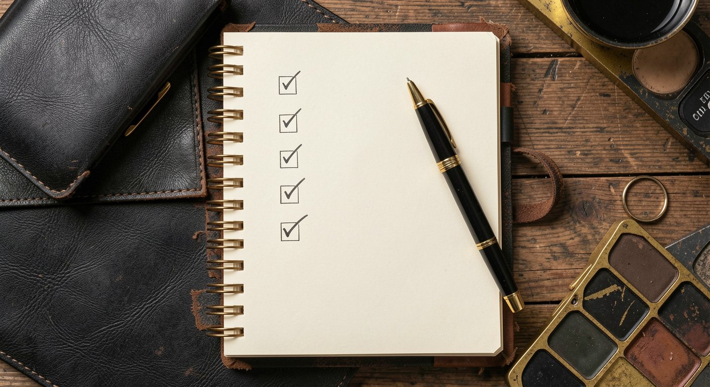 A notebook representing a personal code for becoming a good man